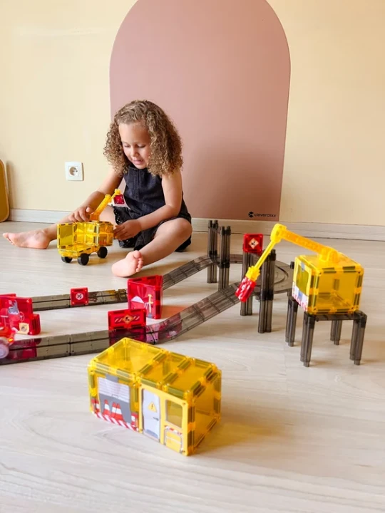 Cleverclixx Construction Builder z torem i dźwigami