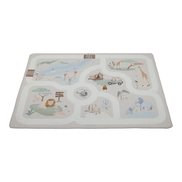 Dywan do zabawy autkami Little Dutch Safari Friends – widok z przodu