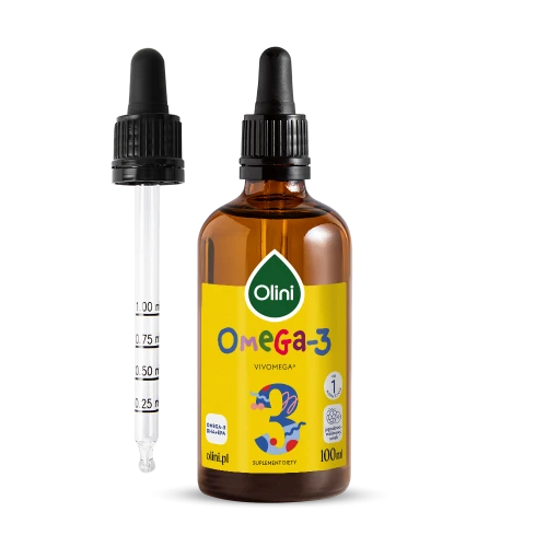 Olini Omega-3 dla dzieci 100 ml z pipetką – suplement DHA i EPA