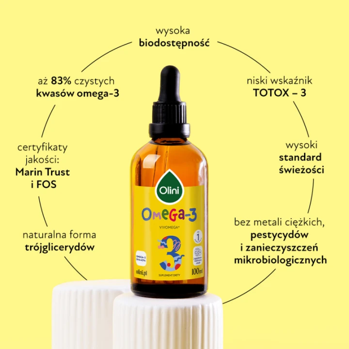 Olini Omega-3 dla dzieci – 83% kwasów omega-3 i TOTOX 3