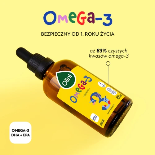 Olini Omega-3 dla dzieci – olej rybny DHA i EPA w płynie