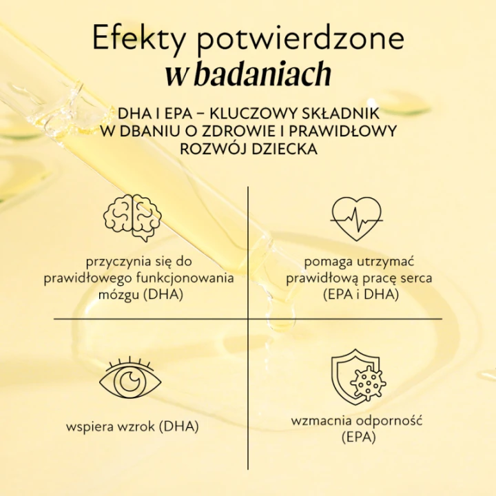Olini Omega-3 dla dzieci – DHA, EPA, owocowy smak i pipetka