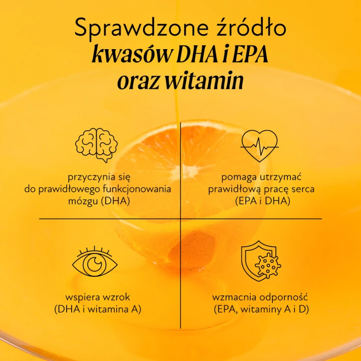 Tran pomarańczowy Olini – składniki aktywne i zalecane porcje