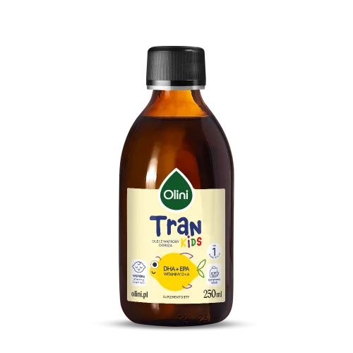 Olini Tran cytrynowy 250 ml – olej z wątroby dorsza z DHA i EPA