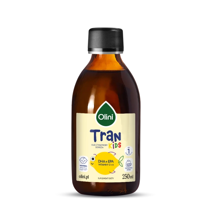 Olini Tran cytrynowy 250 ml – olej z wątroby dorsza z DHA i EPA