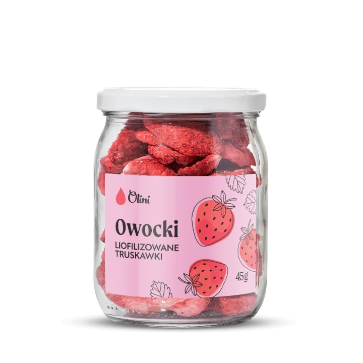 Olini Truskawki liofilizowane 45 g – chrupiące plastry owoców