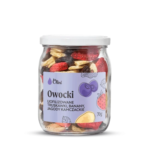 Olini Owoce liofilizowane MIX 70 g – banan, truskawka i jagoda kamczacka