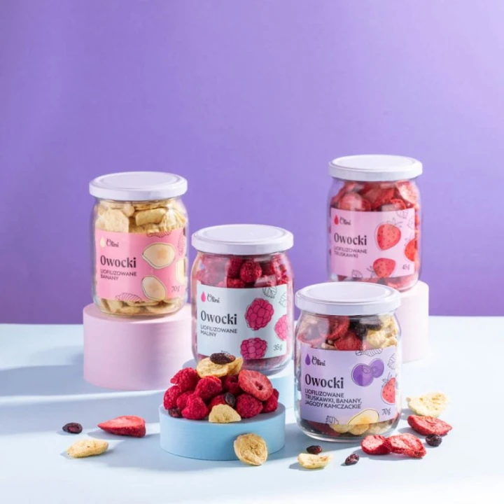 Olini Owocki liofilizowane – MIX 70 g i pozostałe owoce Olini