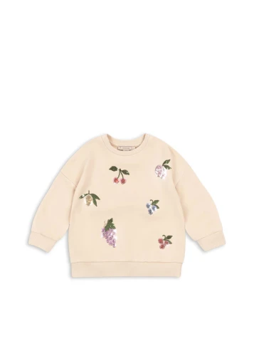 Konges Sløjd Bluza dziecięca Lou Sequin Brazilian Sand z cekinowymi owocami