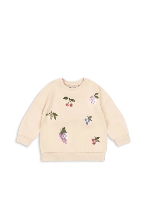 Konges Sløjd Bluza dziecięca Lou Sequin Brazilian Sand z cekinowymi owocami