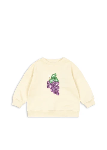 Konges Sløjd Lou Sequin Sea Mist – bluza dziecięca z cekinowymi winogronami