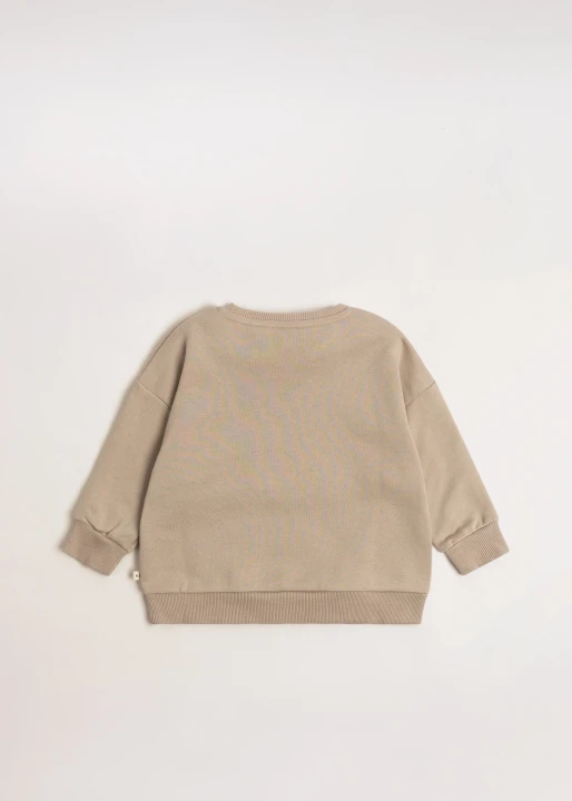 Konges Sløjd Lou Terry Oxford Tan Lemon – tył beżowej bluzy dziecięcej