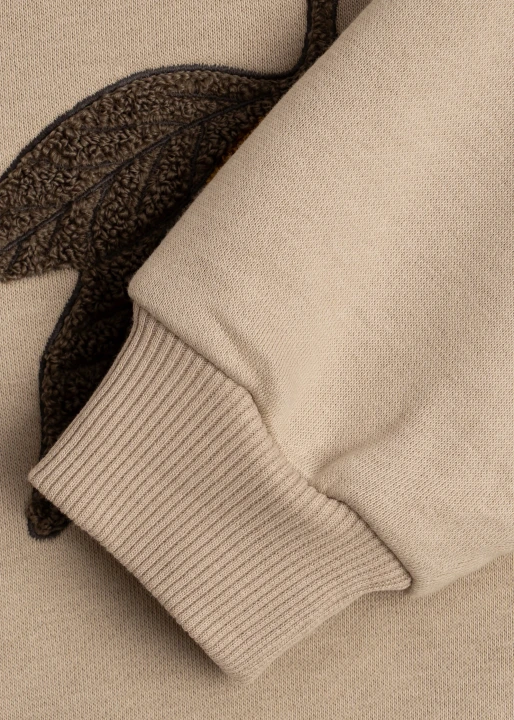 Lou Terry Oxford Tan Lemon – rękaw i prążkowany mankiet bluzy