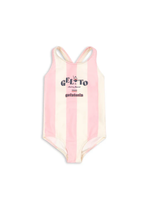 Konges Sløjd Pomia Candy Rose Stripe jednoczęściowy strój kąpielowy w różowe paski