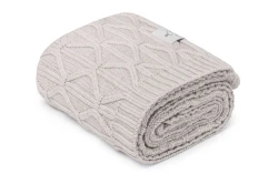 Ciepły kocyk merino Wave light grey