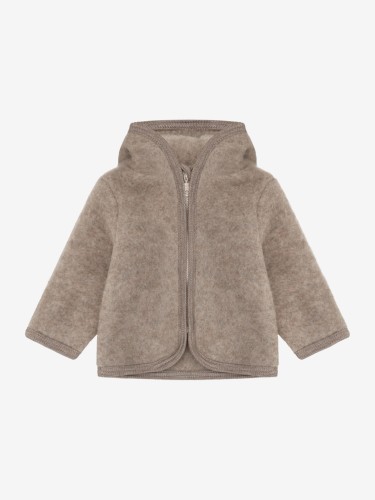 HUTTEliHUT Jacket Wool Fleece Savannah Melange – kurtka z kapturem, widok z przodu