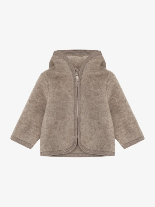 HUTTEliHUT Jacket Wool Fleece Savannah Melange – kurtka z kapturem, widok z przodu