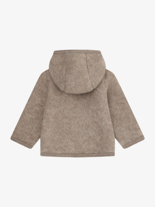 HUTTEliHUT Jacket Wool Fleece Savannah Melange – kurtka z kapturem, widok z tyłu