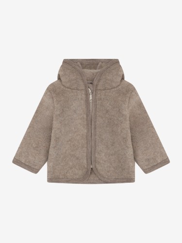 HUTTEliHUT Jacket Ears Wool Fleece Savannah Melange – kurtka z uszami, widok z przodu