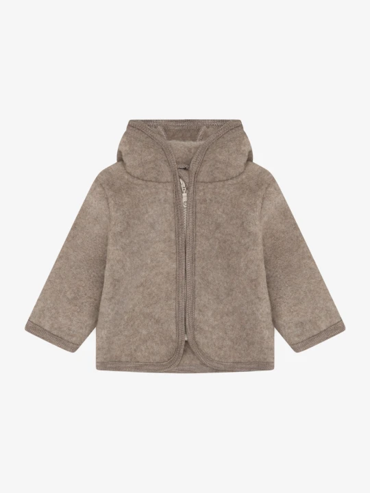 HUTTEliHUT Jacket Ears Wool Fleece Savannah Melange – kurtka z uszami, widok z przodu