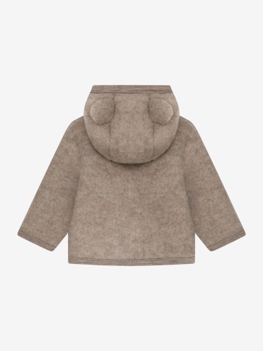 HUTTEliHUT Jacket Ears Wool Fleece Savannah Melange – kurtka z uszami, widok z tyłu