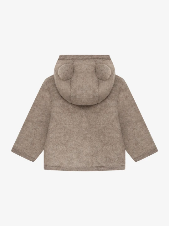 HUTTEliHUT Jacket Ears Wool Fleece Savannah Melange – kurtka z uszami, widok z tyłu