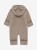 HUTTEliHUT Pram Suit Ears Wool Fleece Savannah Melange – kombinezon z uszami, widok z tyłu