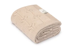 Kocyk merino Floral warm beige