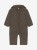 HUTTEliHUT Pram Suit Ears Wool Fleece Brown Melange kombinezon niemowlęcy z wełny merino