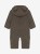 HUTTEliHUT Pram Suit Ears Wool Fleece Brown Melange widok z tyłu