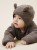 HUTTEliHUT Pram Suit Ears Wool Fleece Brown Melange na dziecku