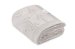 Kocyk merino Floral light grey