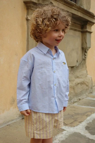 Konges Sløjd Wes Shirt Blue Stripe koszula dziecięca na dziecku