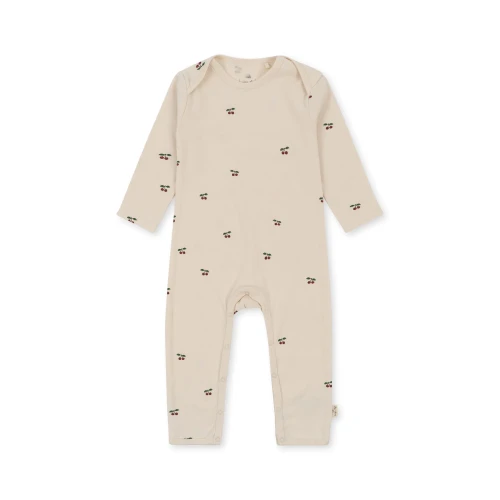Konges Sløjd Onesie GOTS Cherry pajacyk niemowlęcy w wisienki