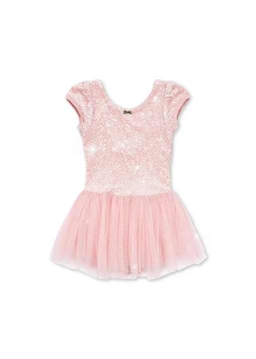 Konges Sløjd Ballerina Dress Ash Rose różowa sukienka tiulowa z cekinami