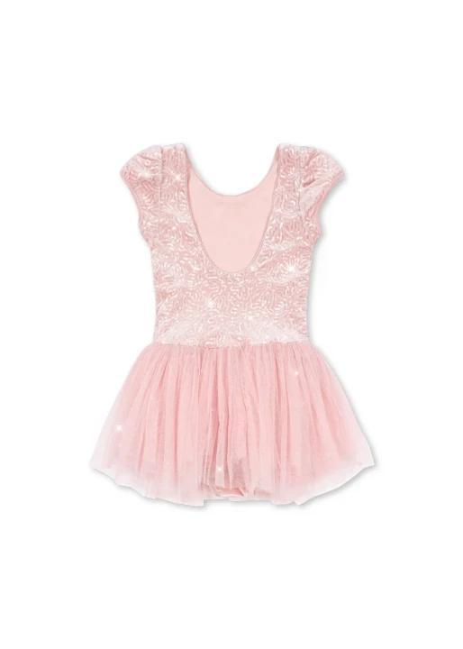 Konges Sløjd Ballerina Dress Ash Rose tył różowej sukienki tiulowej