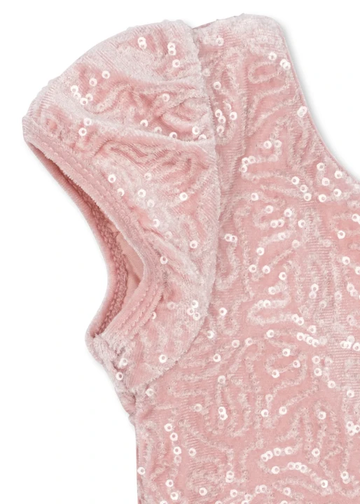 Konges Sløjd Ballerina Dress Ash Rose detal krótkiego bufiastego rękawa