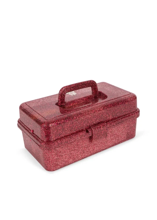 Konges Sløjd Creative Art Caddy Glitter Rose zamknięty organizer z uchwytem
