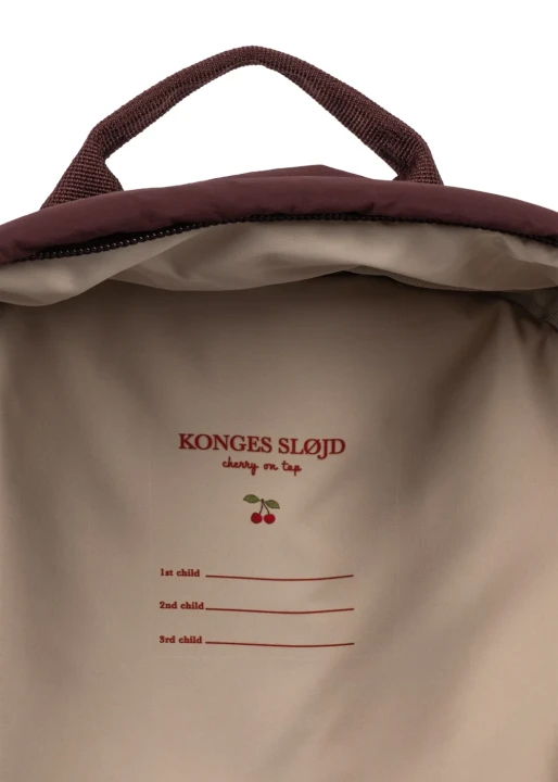 Konges Sløjd Juno Sequin Decadent Chocolate, wnętrze plecaka dziecięcego