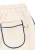 Florian Shorts Antique White, detal tylnej kieszeni z granatowym obszyciem