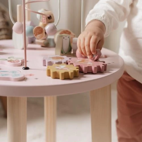 Little Dutch Fairy Garden stolik edukacyjny – koła zębate i zabawa manualna