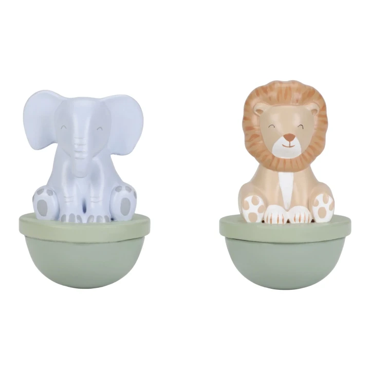 Little Dutch Safari Friends – figurki słonia i lwa do tańczącej pozytywki