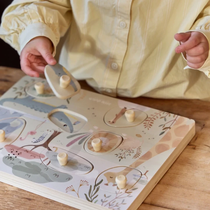 Little Dutch Safari Friends puzzle z odgłosami zwierząt w zabawie