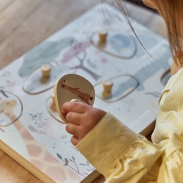 Puzzle dźwiękowe Little Dutch Safari Friends – dopasowywanie zwierząt