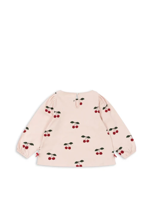 Drey Slit Tee GOTS Ma Grande Cerise Peony – widok bluzki z tyłu