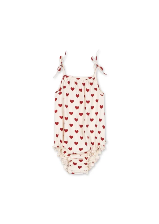 Konges Sløjd Basic Strap Body GOTS Amour Rouge – body niemowlęce na ramiączkach