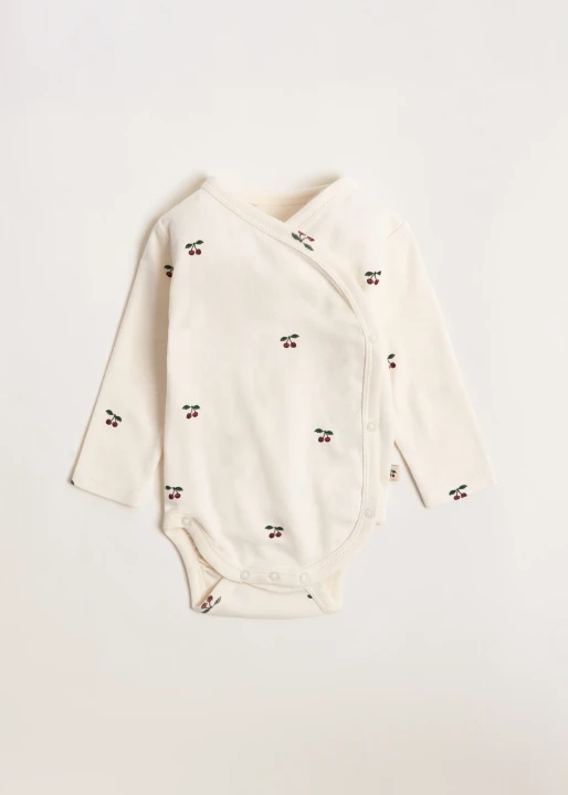 Konges Sløjd Newborn Body GOTS Cherry – kopertowe body niemowlęce