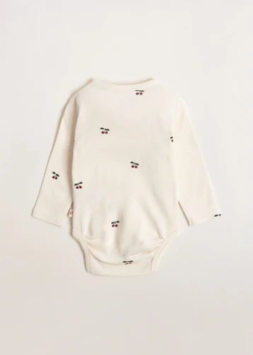 Newborn Body GOTS Cherry – body dla noworodka z długim rękawem