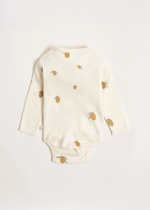 Konges Sløjd Newborn Body GOTS Lemon – widok body z tyłu