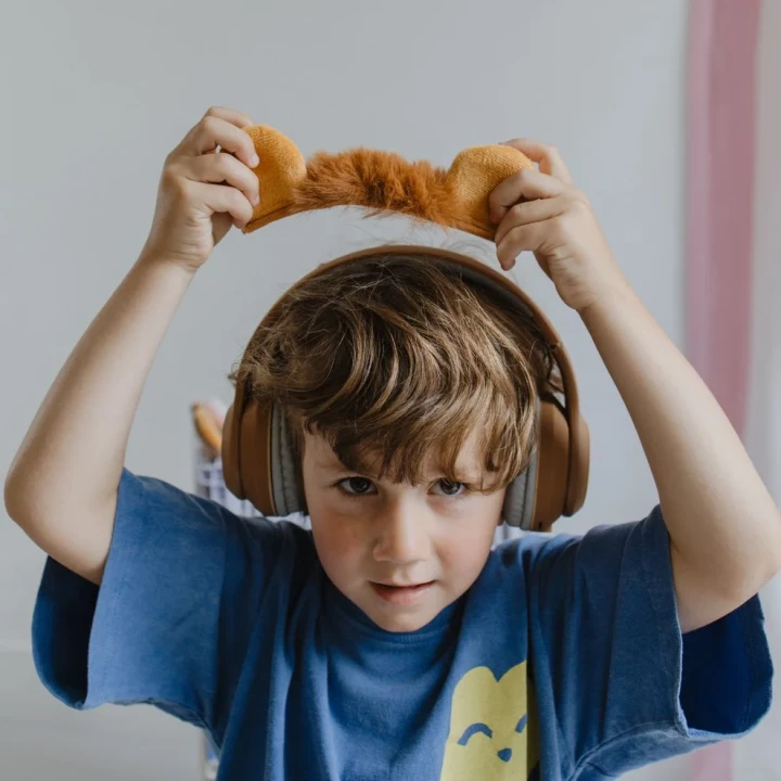KIDYEARS Lion – odpinane magnetyczne uszy do słuchawek dla dzieci